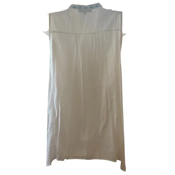 Andree by Unit Boho Embroidered Sleeveless Blouse Ivory Blue Size Small - Picture 2 of 5